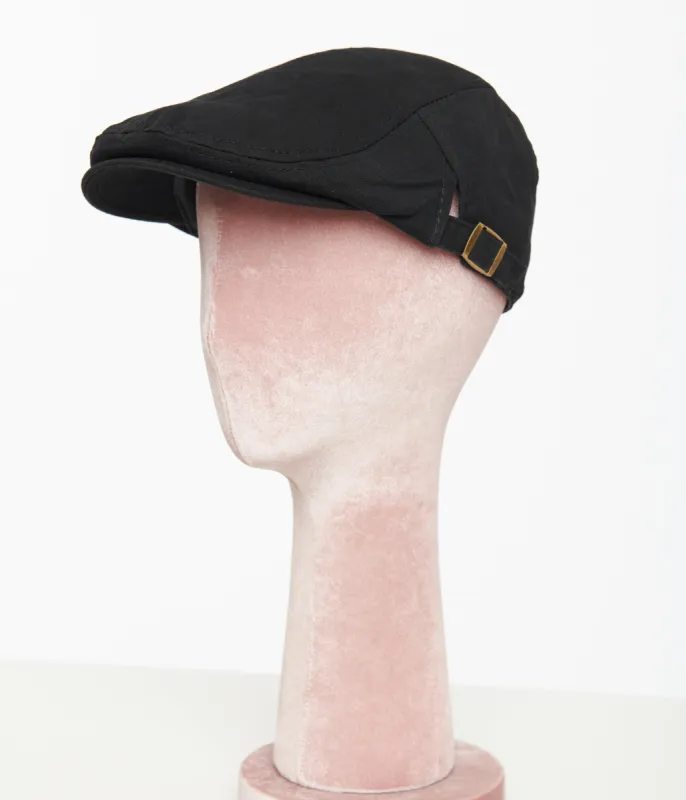 1930s Black Cotton Ivy Newsboy Cap sold by Unique Vintage
