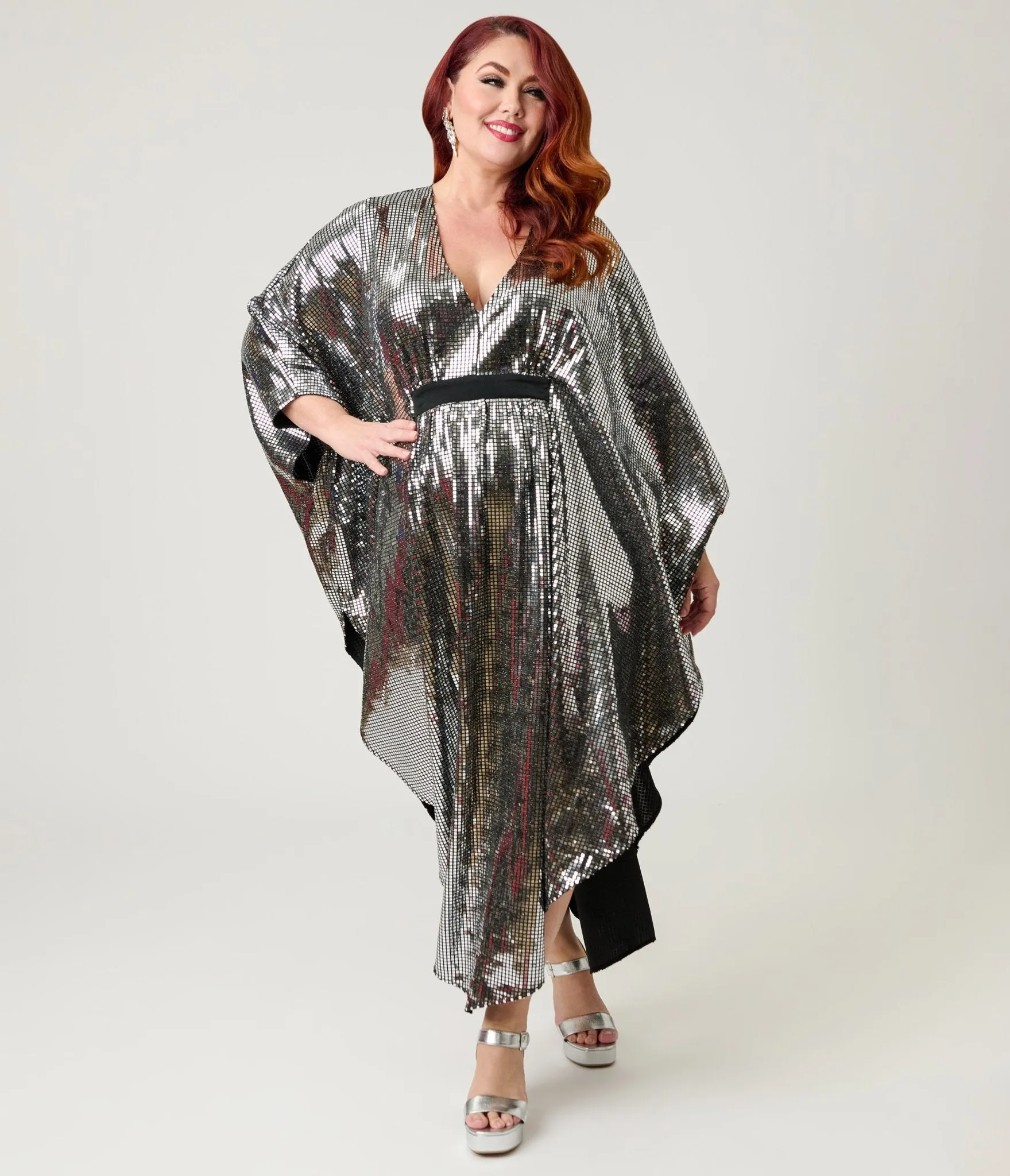 Smak Parlour Silver Mirror Triangle Caftan Dress sold by Unique Vintage product image thumbnail 4