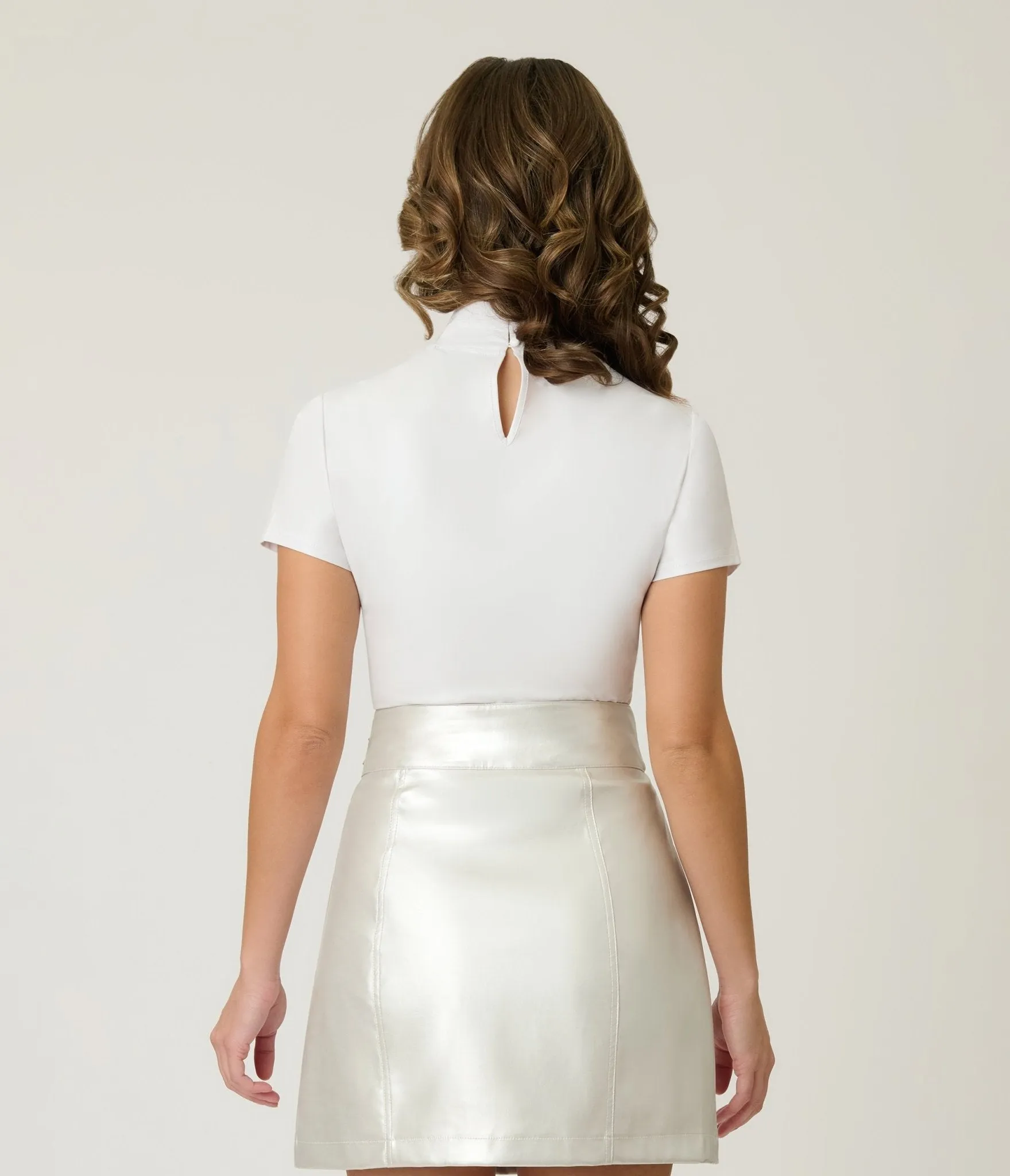 Smak Parlour Pearl White Mock Neck Knit Top sold by Unique Vintage product image thumbnail 2