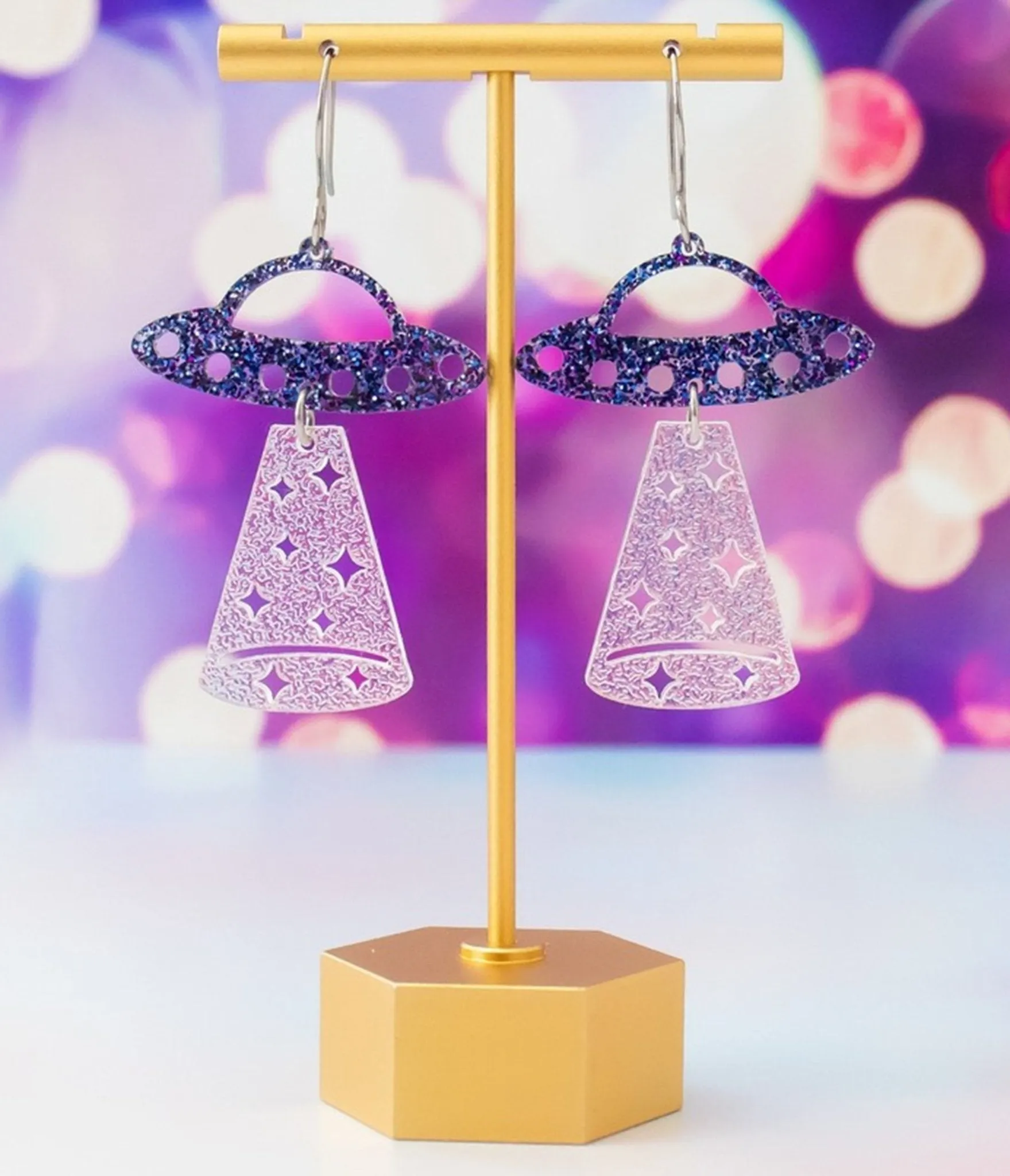 Glitter UFO Earrings sold by Unique Vintage