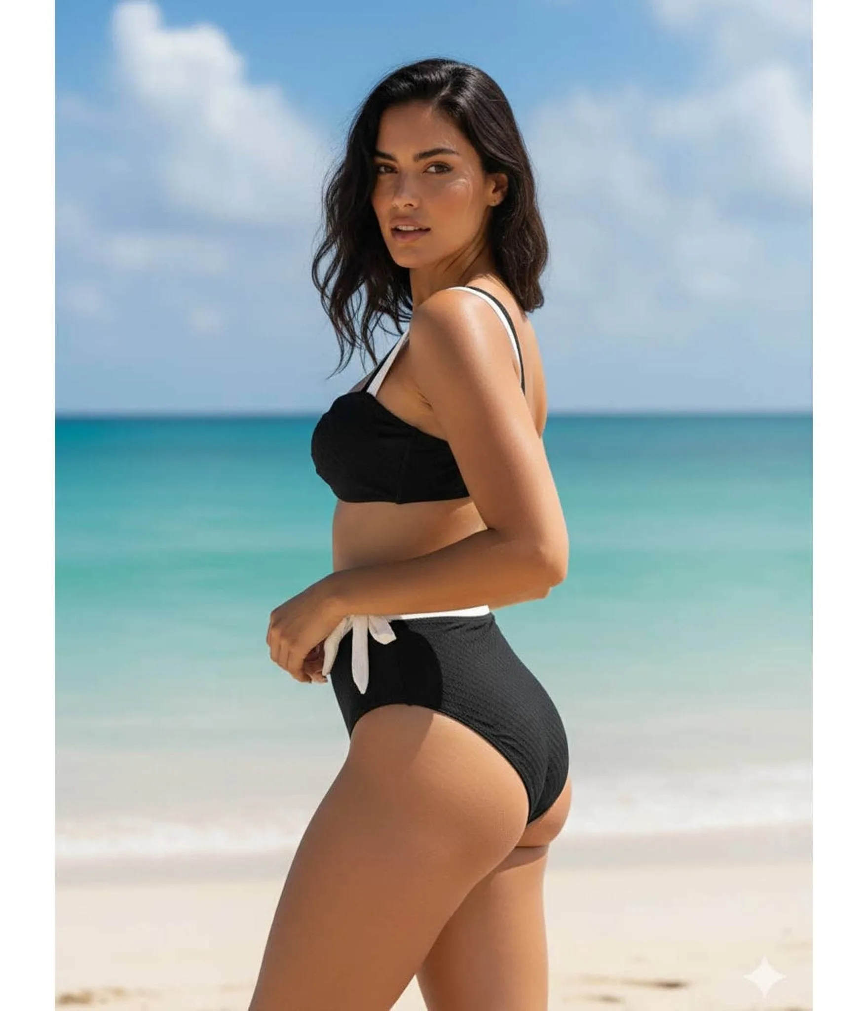 Black & White Bow Bikini Set sold by Unique Vintage product image thumbnail 2