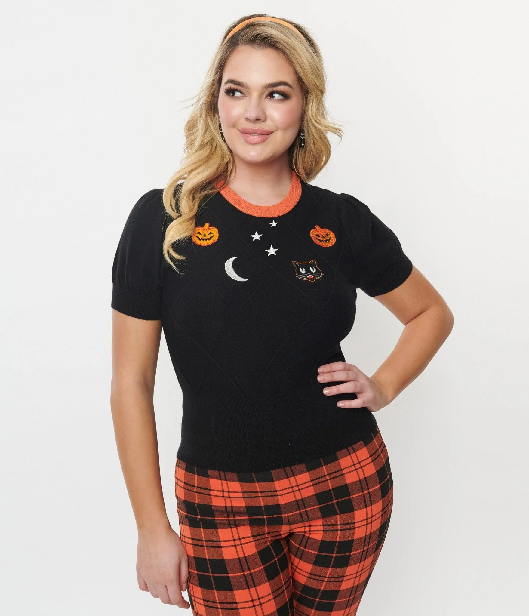 Unique Vintage Halloween Cable Embroidered Sweater sold by Unique Vintage product image thumbnail 5