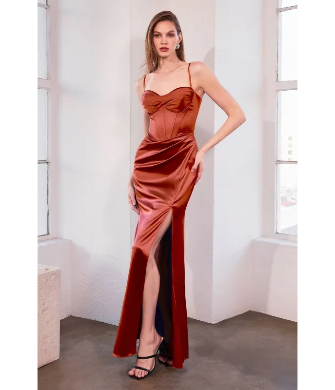 LaDivine by Cinderella Divine Sienna Sweetheart Neck Corset Bodice Stretch Evening Gown sold by Unique Vintage