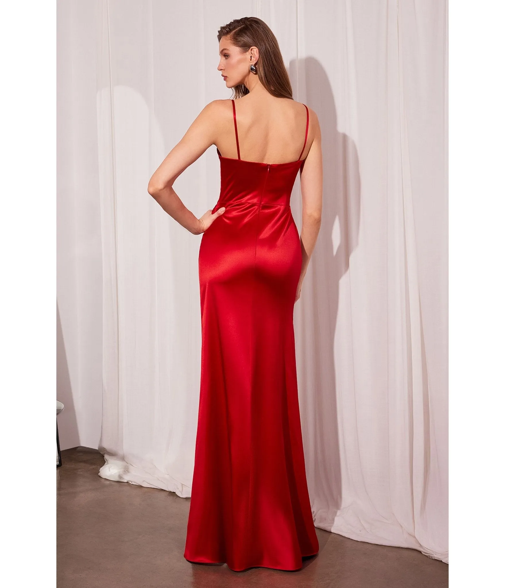 LaDivine by Cinderella Divine Red Sweetheart Neck Corset Bodice Stretch Evening Gown sold by Unique Vintage product image thumbnail 2