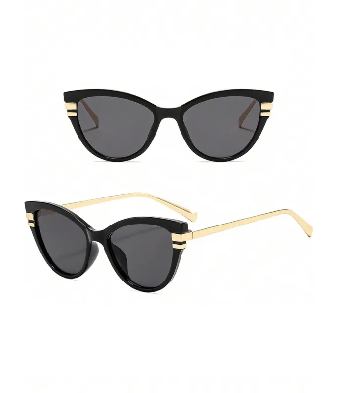 Unique Vintage Black & Gold Cat Eye Sunglasses sold by Unique Vintage