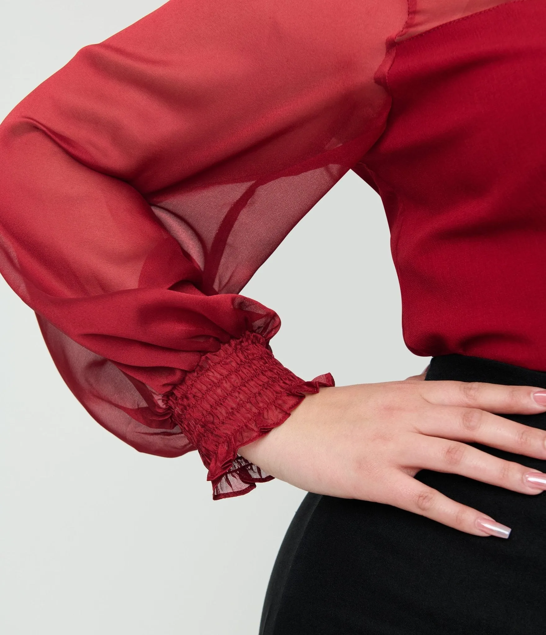 Banned Plus Size Burgundy Bonnie Blouse sold by Unique Vintage product image thumbnail 4