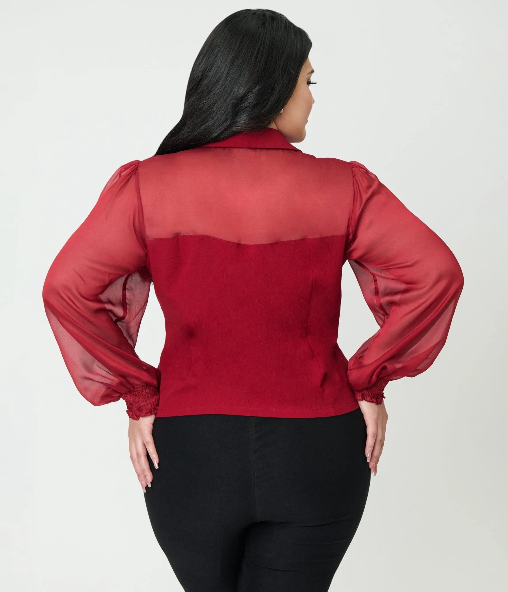 Banned Plus Size Burgundy Bonnie Blouse sold by Unique Vintage product image thumbnail 2