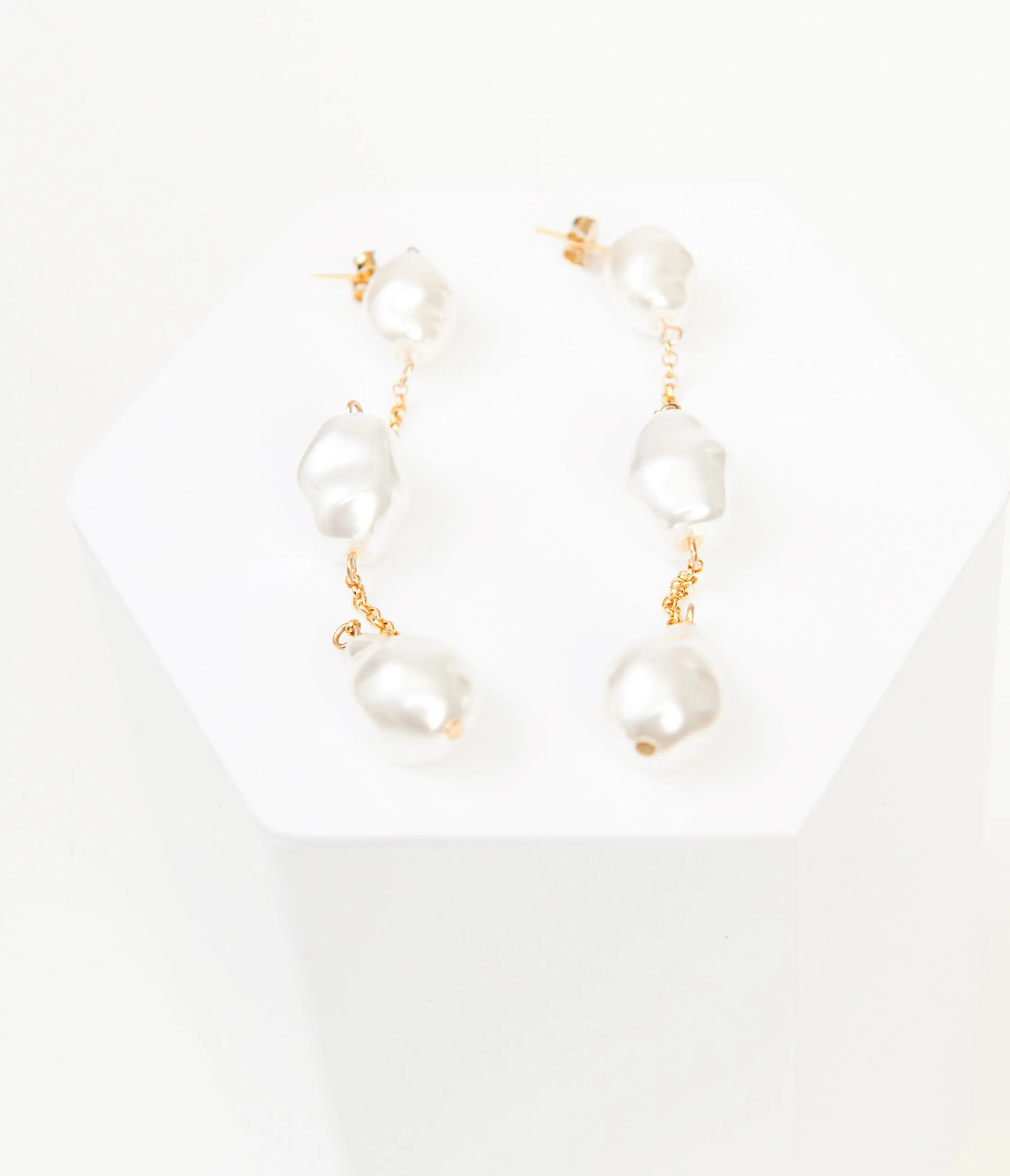 Tiered Pearl Drop Earrings sold by Unique Vintage product image thumbnail 2
