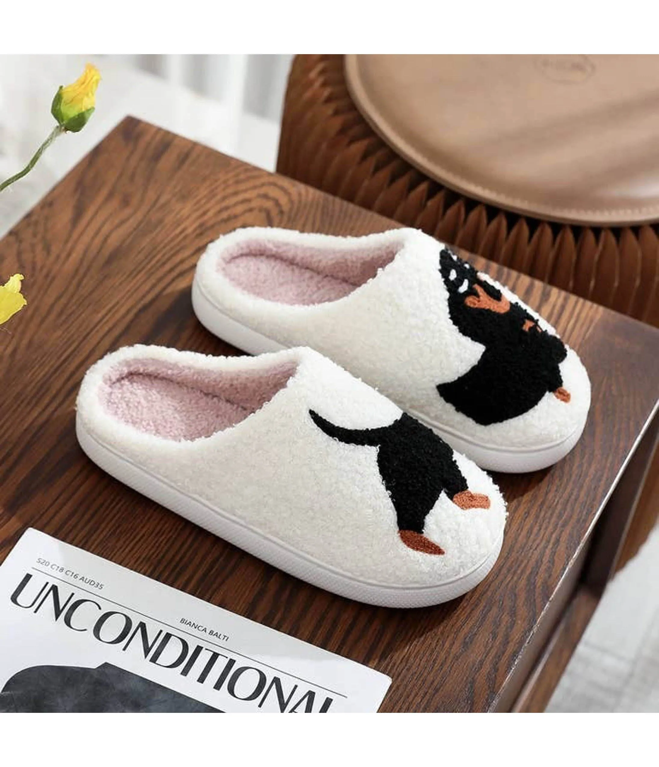 Dachshund Embroidered Cotton Slippers sold by Unique Vintage product image thumbnail 2