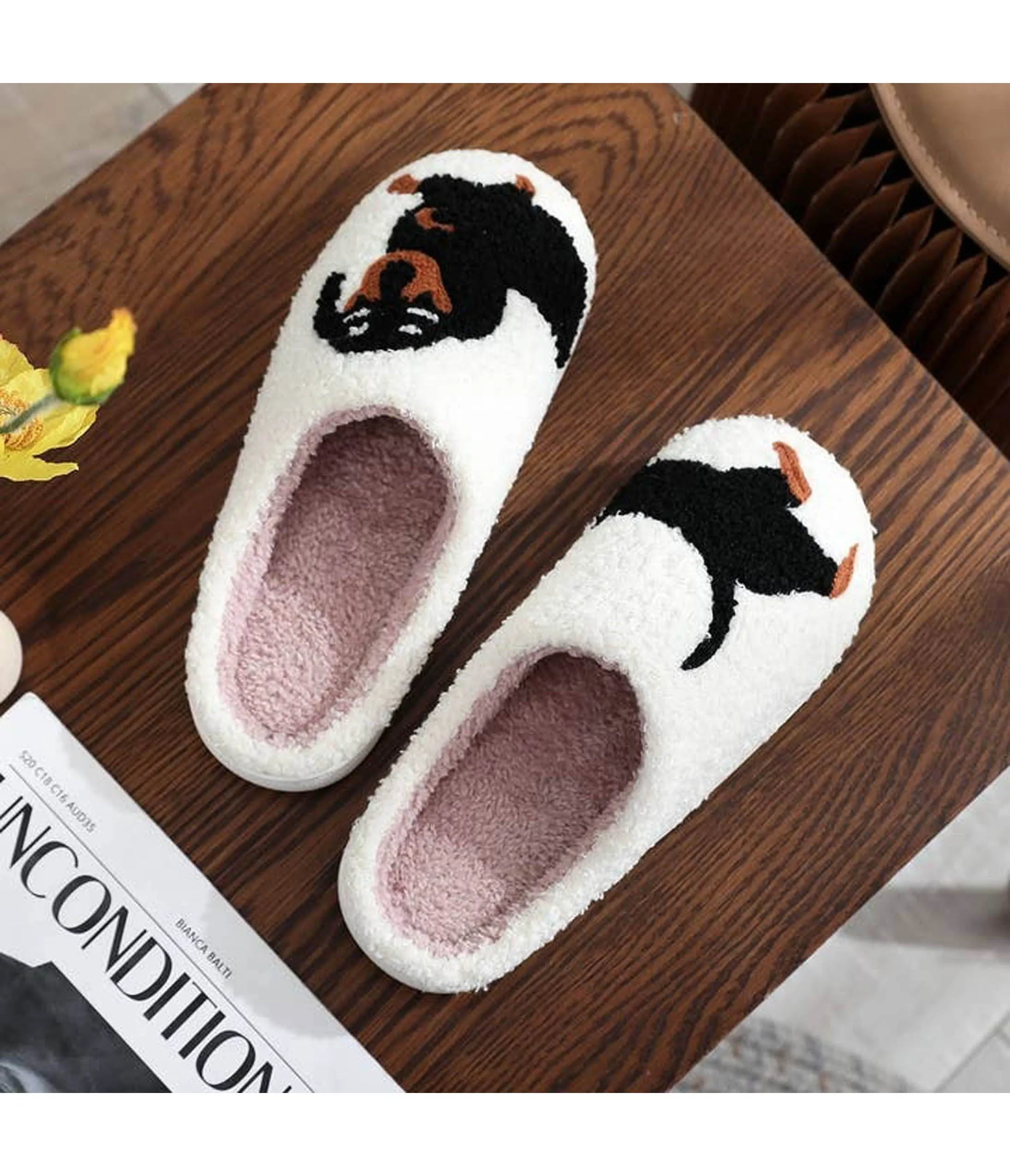 Dachshund Embroidered Cotton Slippers sold by Unique Vintage