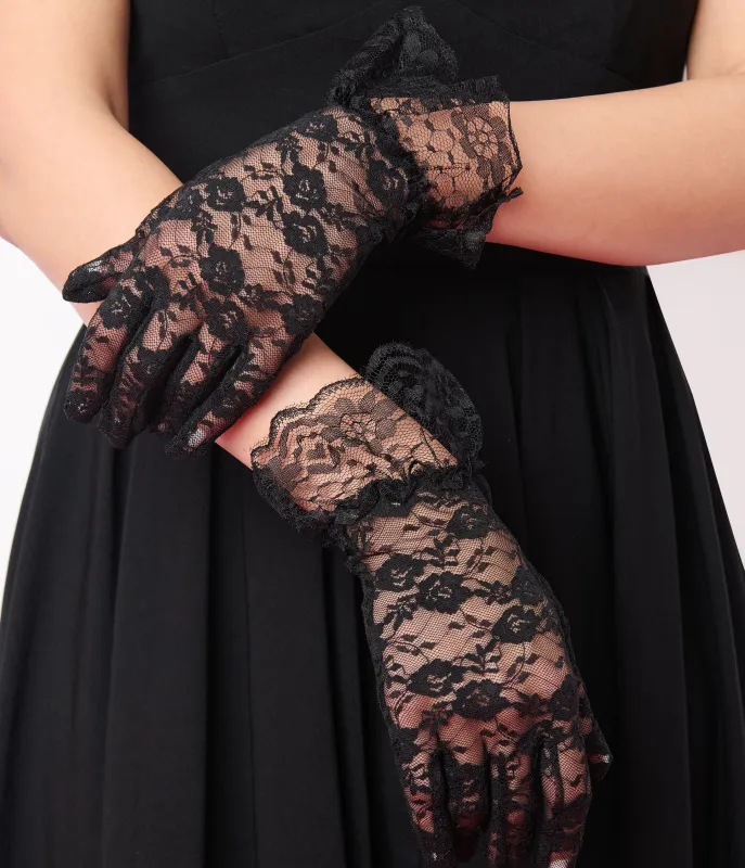 Black Lace Gloves sold by Unique Vintage