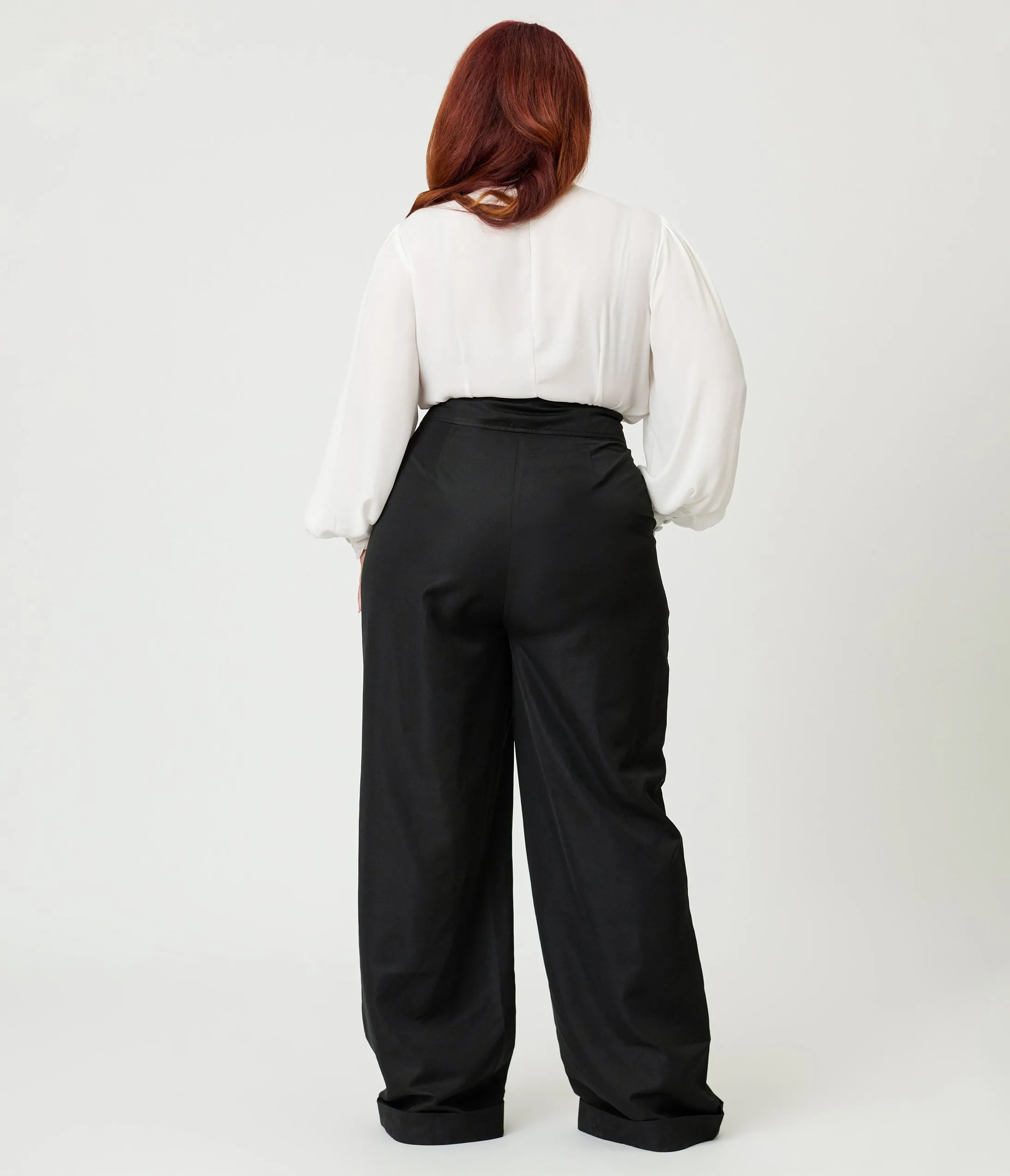 Unique Vintage Plus Size Black High Waisted Trouser sold by Unique Vintage product image thumbnail 3