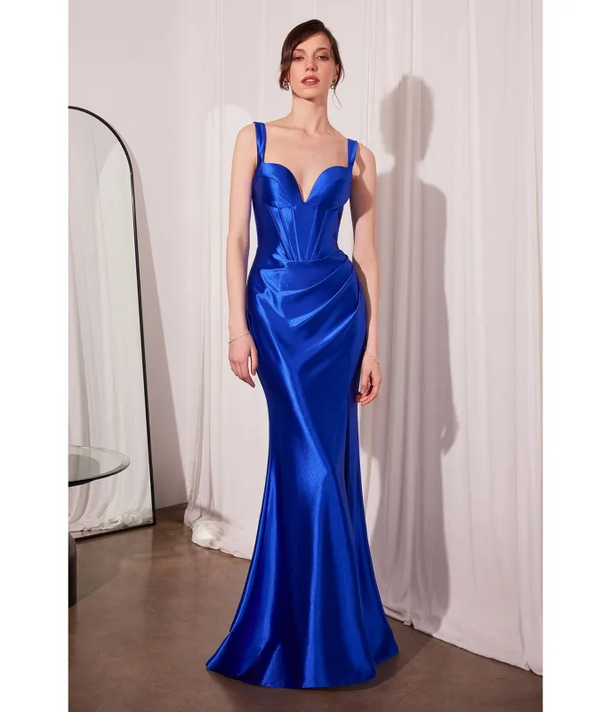 LaDivine by Cinderella Divine Royal Sweetheart Neck Corset Stretch Mermaid Gown sold by Unique Vintage