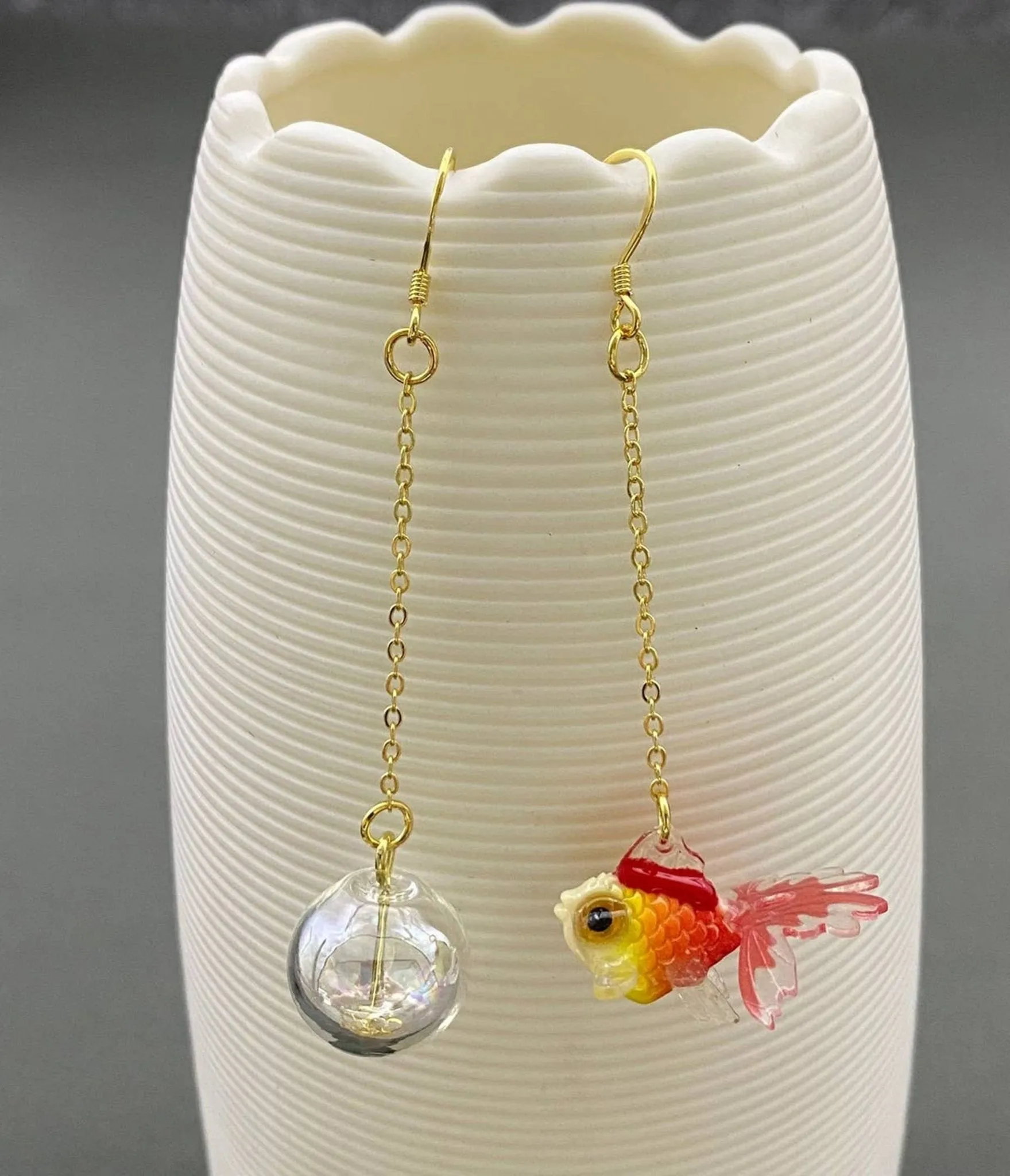 Goldfish Dangle Earrings sold by Unique Vintage product image thumbnail 2