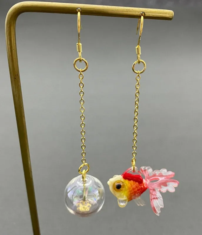 Goldfish Dangle Earrings sold by Unique Vintage