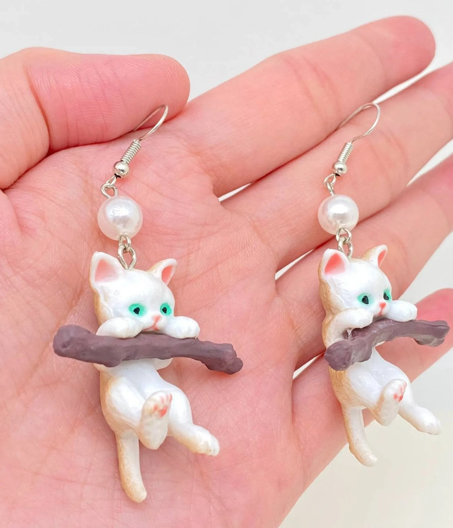 Dangling Cat Earrings sold by Unique Vintage product image thumbnail 3