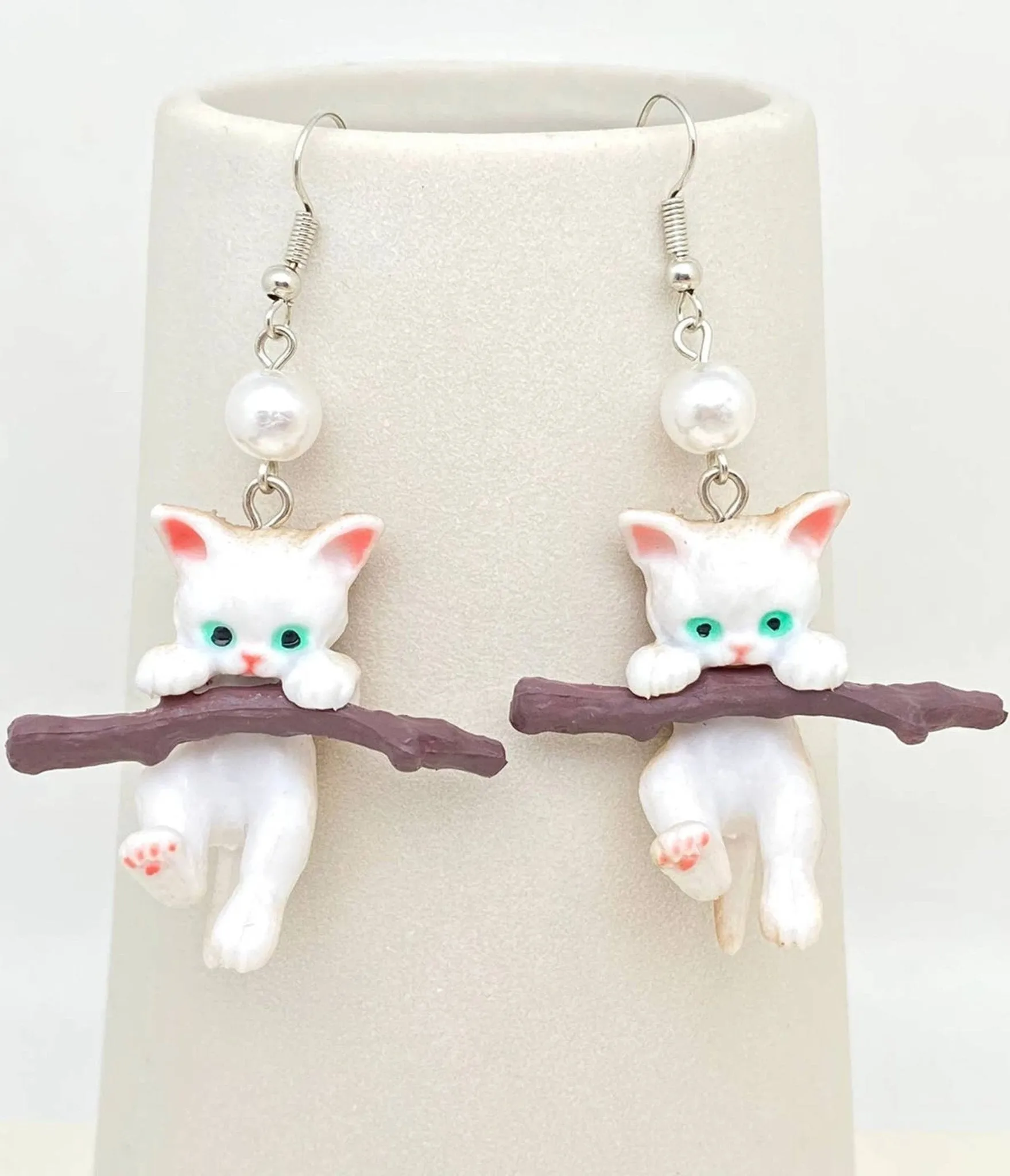 Dangling Cat Earrings sold by Unique Vintage