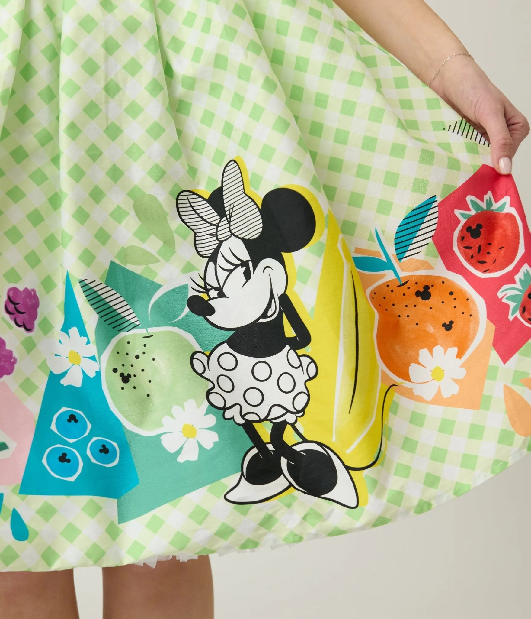 Disney Food Collection by Unique Vintage Green Gingham Mickey Fruit Salad Swing Dress sold by Unique Vintage product image thumbnail 5