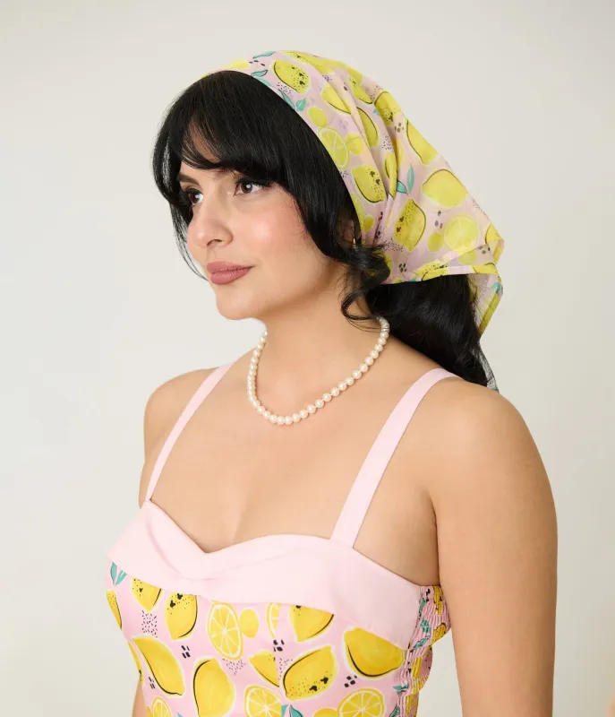 Disney Food Collection by Unique Vintage Pink Lemonade Hair Scarf made by Unique Vintage