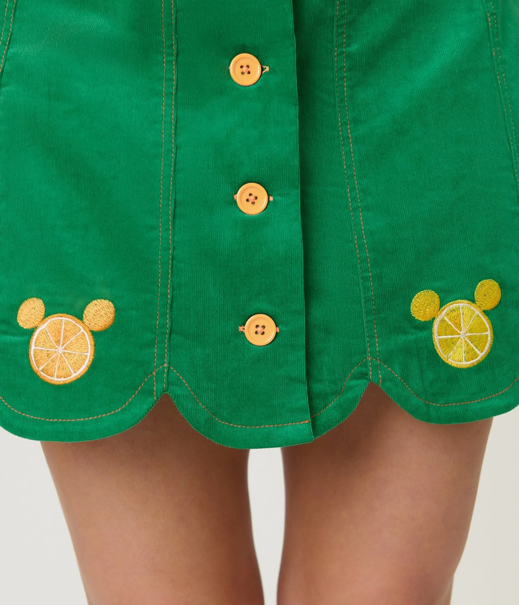 Disney Food Collection by Smak Parlour Green Mickey Citrus Corduroy Mini Skirt sold by Unique Vintage product image thumbnail 5