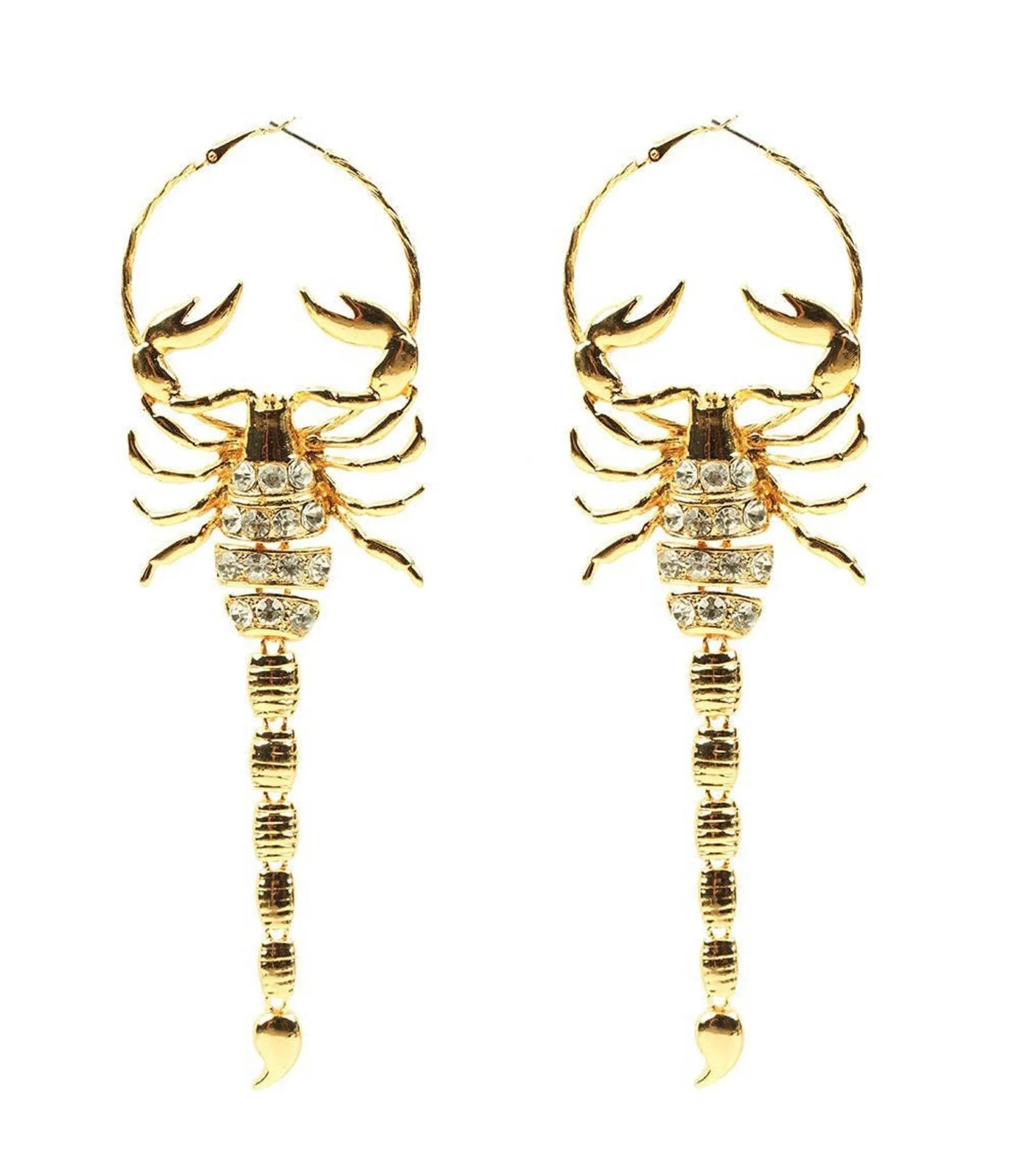Gold Scorpion Hoop Earrings sold by Unique Vintage