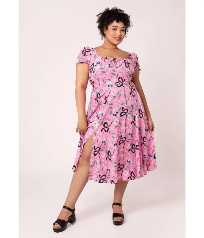 Hell Bunny Plus Size Pink Ma Bohmeme Dress made by Unique Vintage