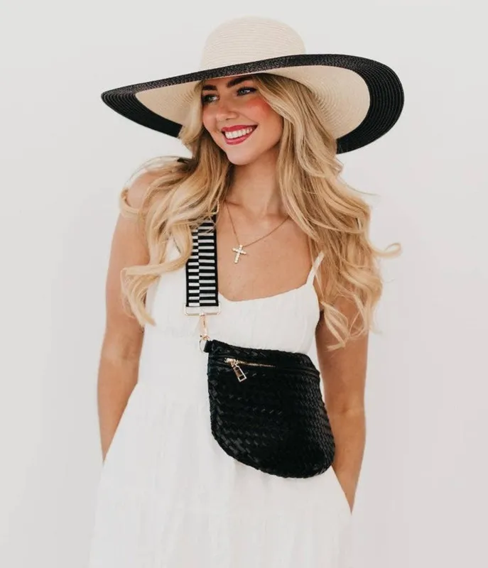 Tan Miami Summer Wide Floppy Hat made by Unique Vintage