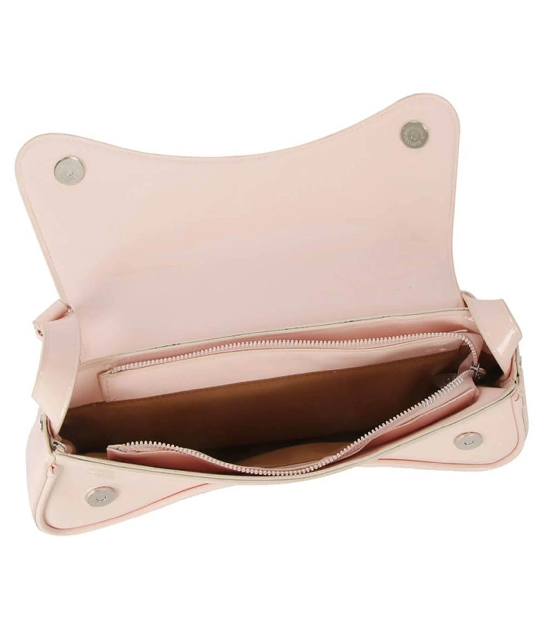 Blush Pink Leatherette Curved Silhouette Bag sold by Unique Vintage product image thumbnail 3
