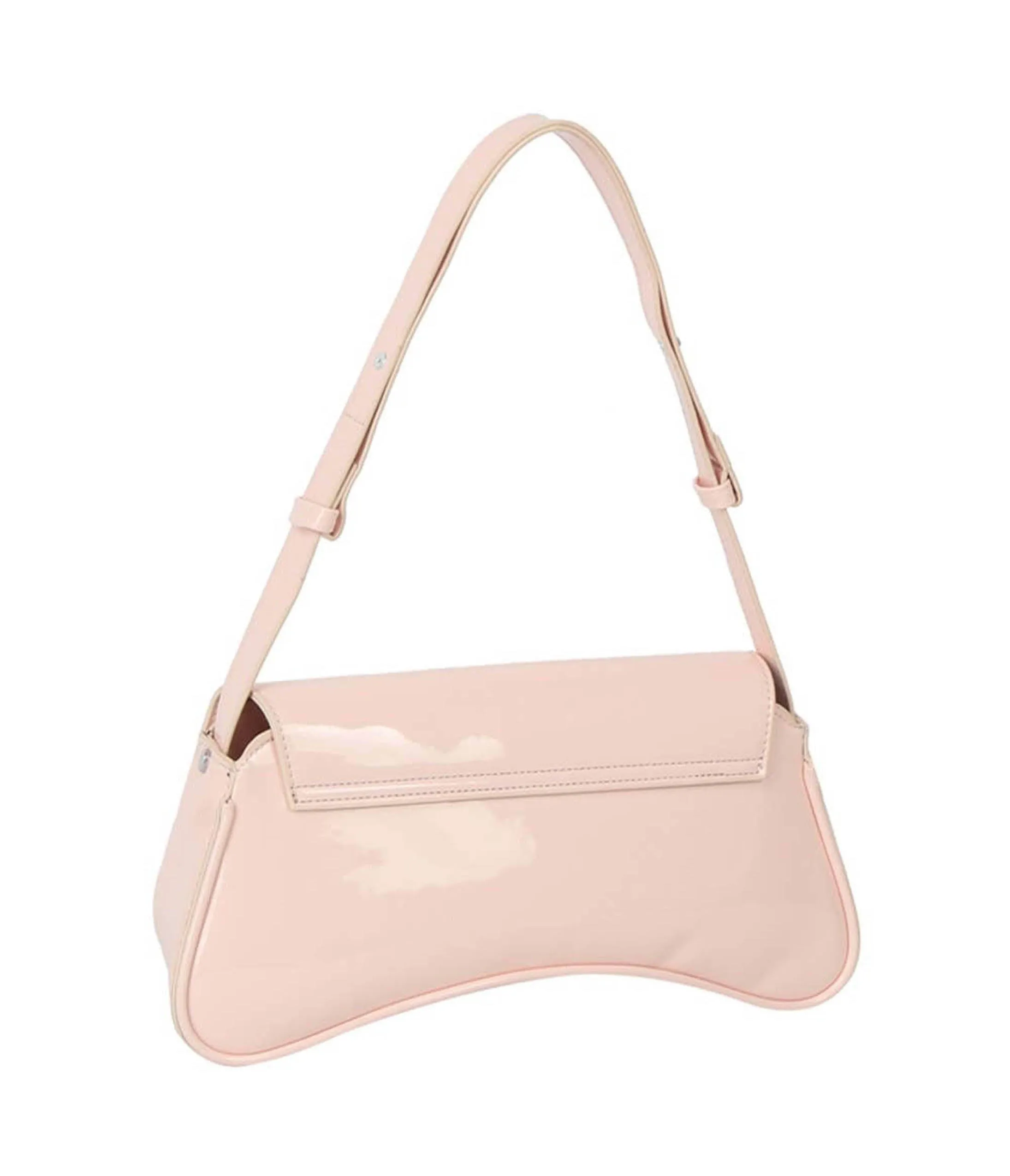 Blush Pink Leatherette Curved Silhouette Bag sold by Unique Vintage product image thumbnail 2