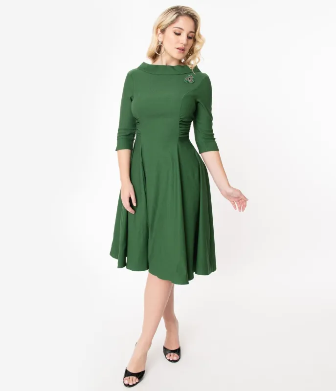 Unique Vintage Emerald Nicola Swing Dress made by Unique Vintage