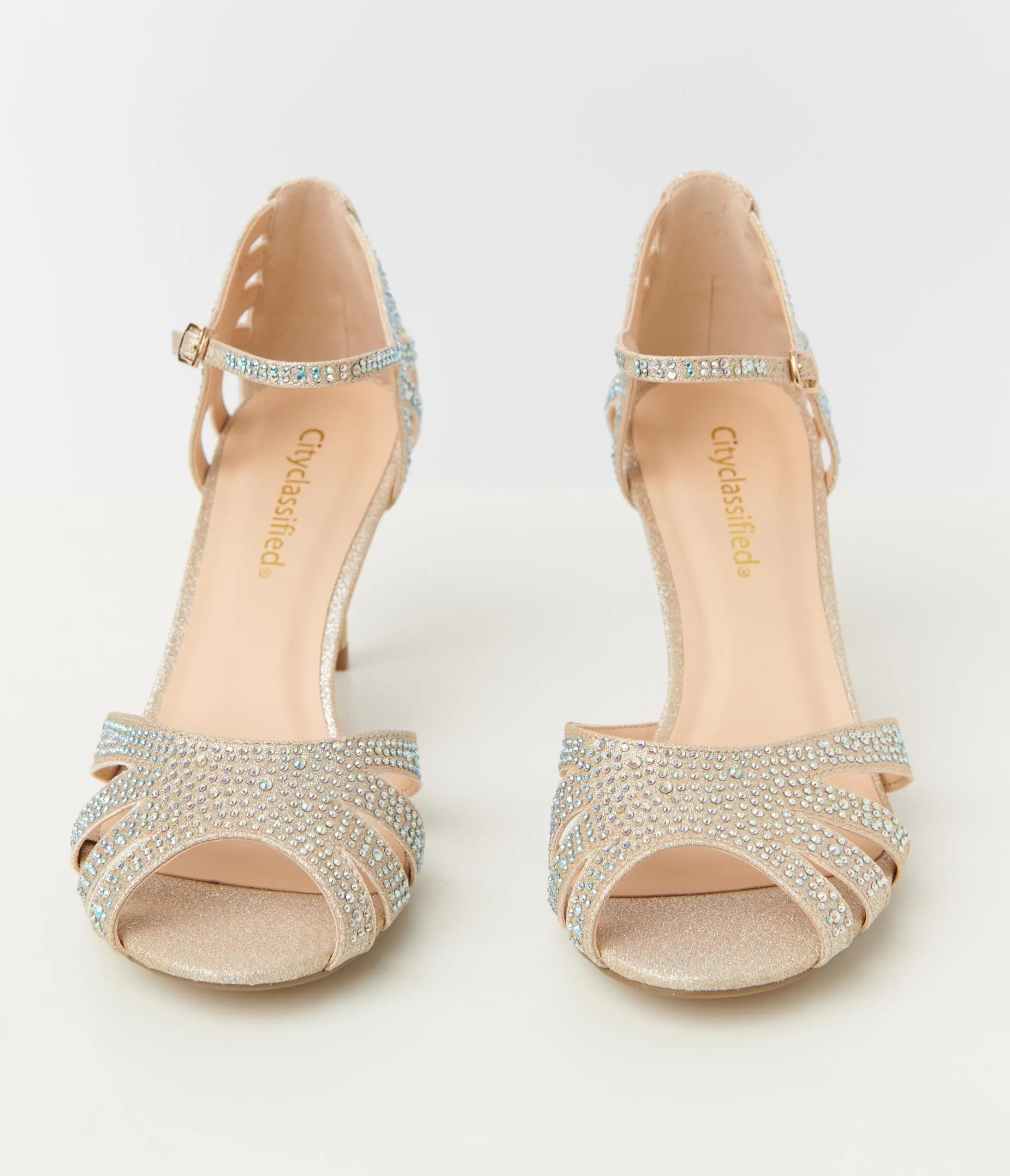 1920s Champagne Rhinestone Heels sold by Unique Vintage product image thumbnail 5