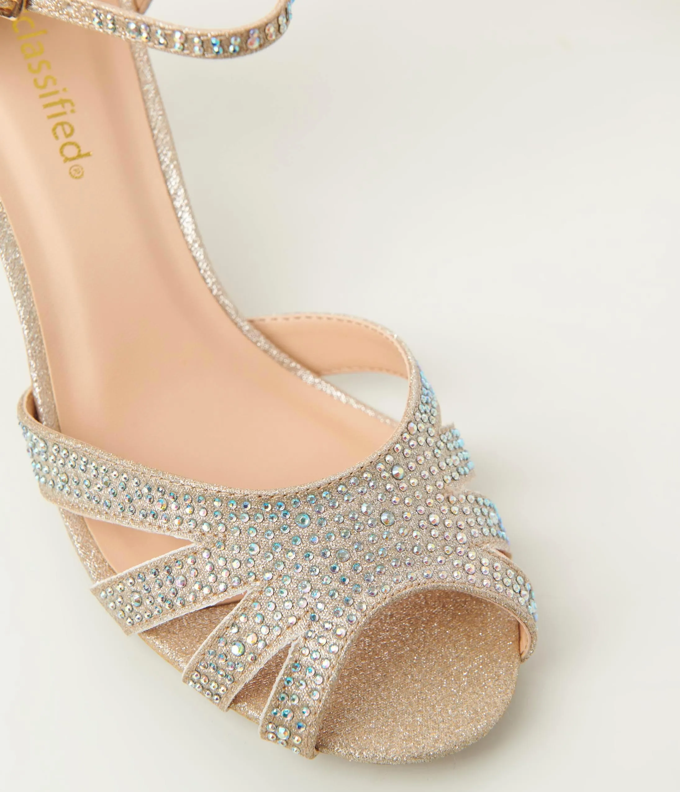 1920s Champagne Rhinestone Heels sold by Unique Vintage product image thumbnail 3