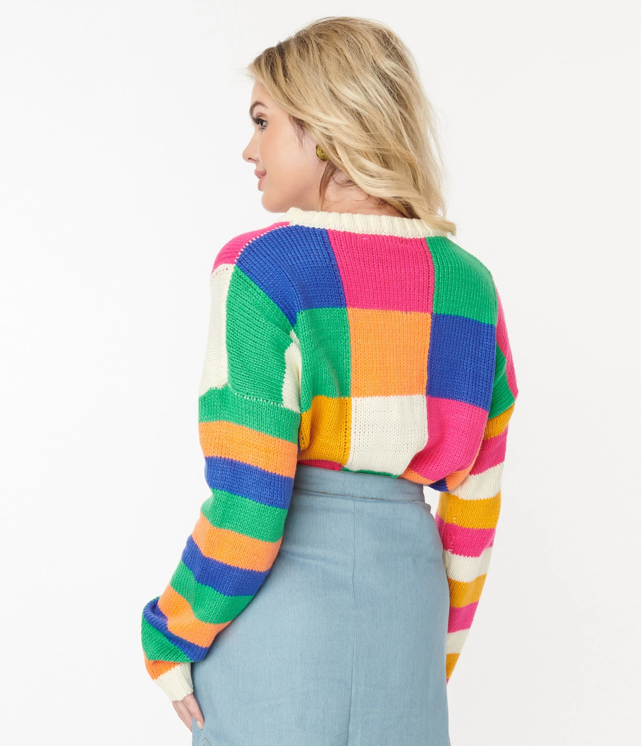 Rainbow Checked Sweater sold by Unique Vintage product image thumbnail 3