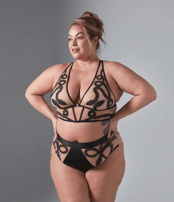Black & Butterscotch Medusa Bikini made by Unique Vintage
