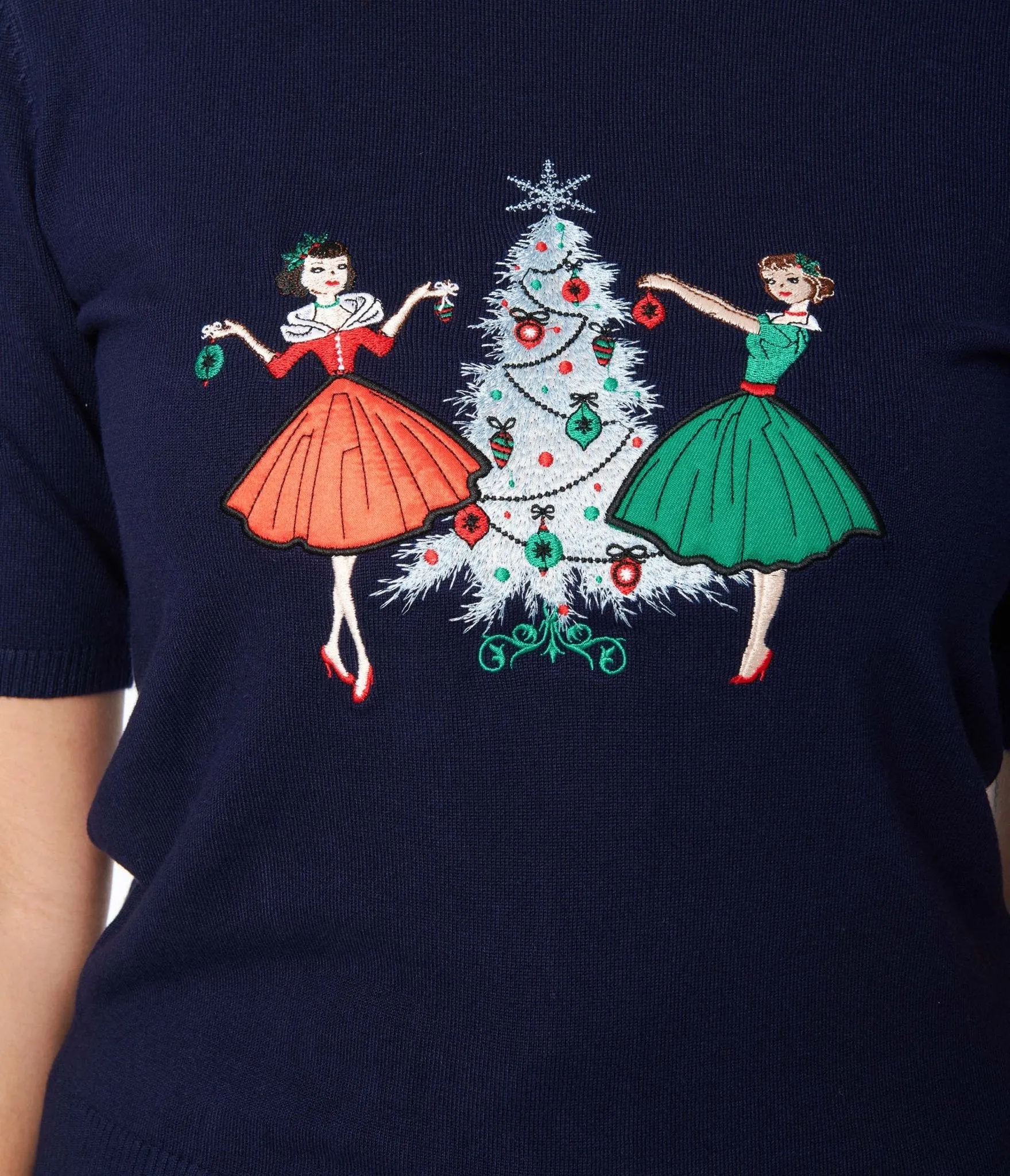 Navy Blue Vintage Christmas Darling Sweater sold by Unique Vintage product image thumbnail 2