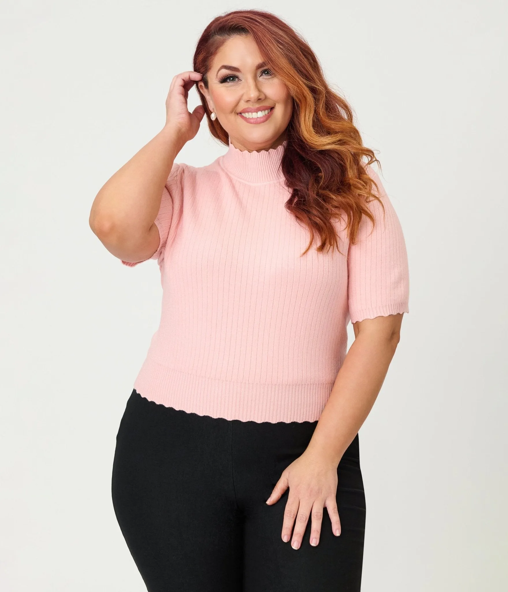 Royal Monk Plus Size Blush Pink Sweet Jane Sweater sold by Unique Vintage product image thumbnail 3