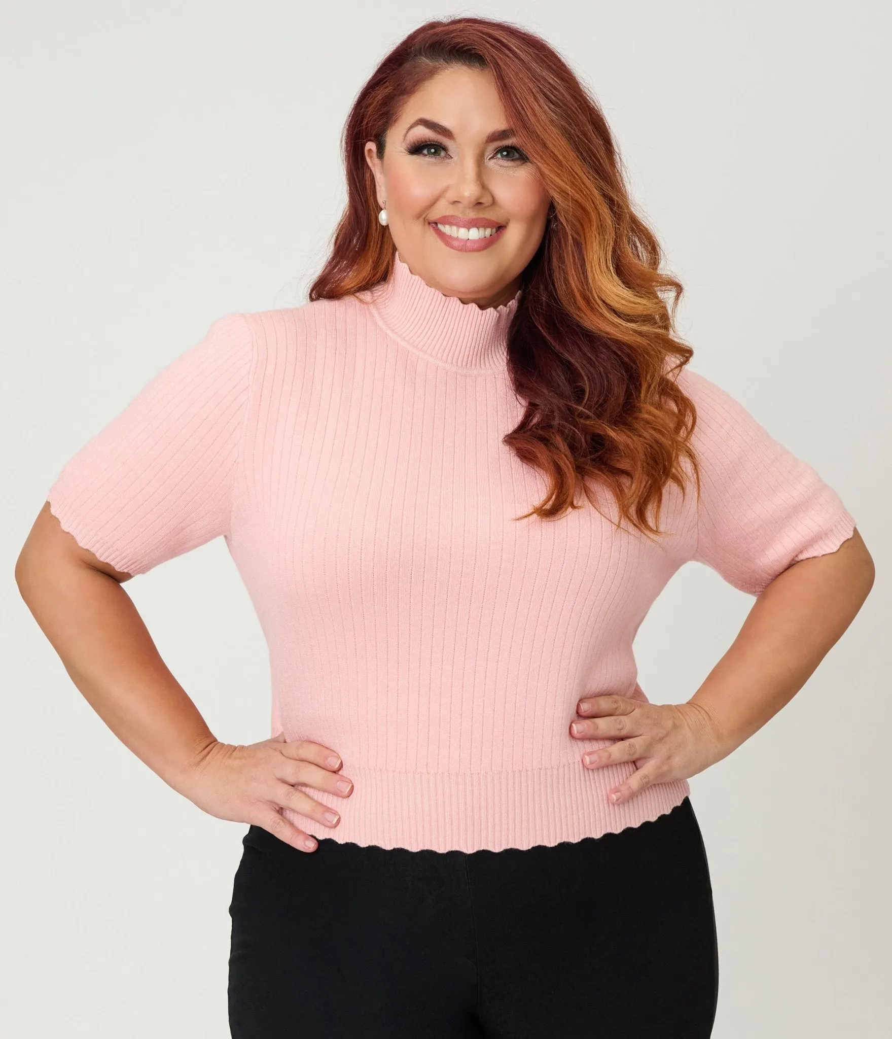 Royal Monk Plus Size Blush Pink Sweet Jane Sweater sold by Unique Vintage
