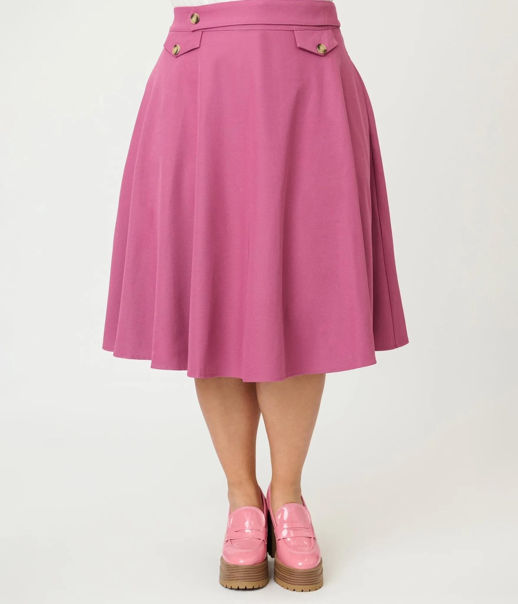 Royal Monk Plus Size Light Pink Book Club Swing Skirt sold by Unique Vintage product image thumbnail 2