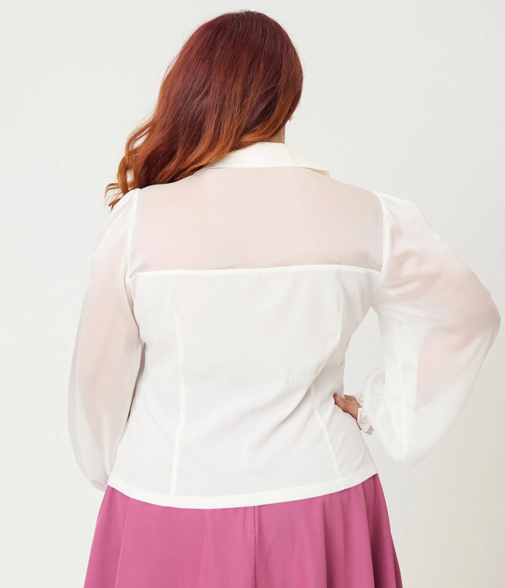 Banned Plus Size White Bonnie Blouse sold by Unique Vintage product image thumbnail 2