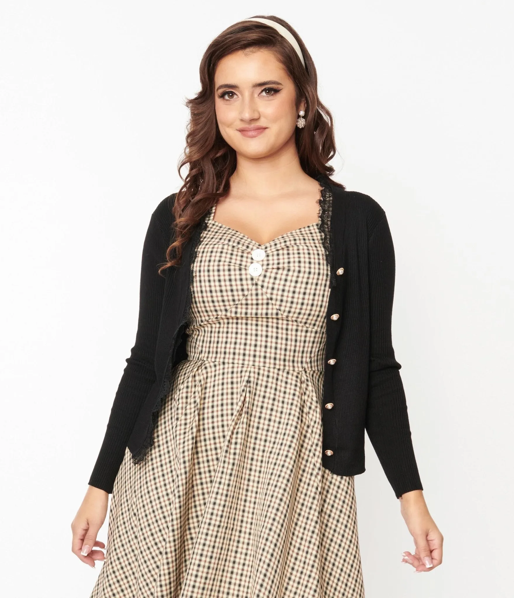 Black Lace Collar Cardigan sold by Unique Vintage product image thumbnail 2