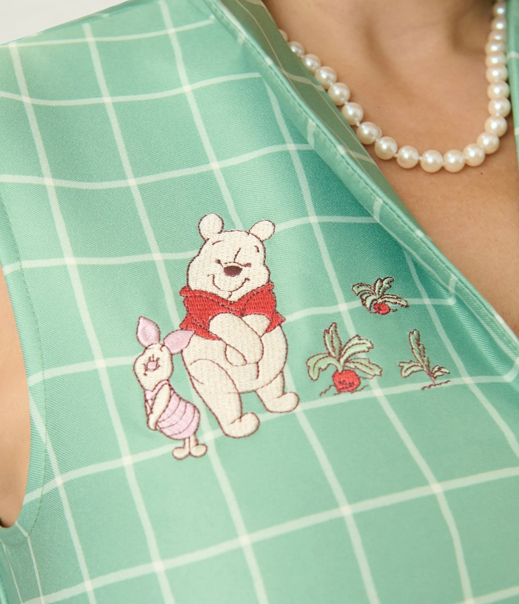 Disney Winnie the Pooh x Unique Vintage Green Plaid Edith Swing Dress sold by Unique Vintage product image thumbnail 4