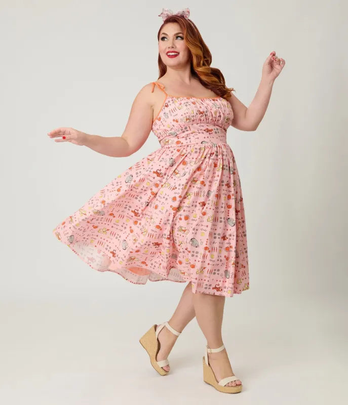 Disney Winnie the Pooh x Unique Vintage Plus Size Pooh Farm Cotton Swing Dress made by Unique Vintage