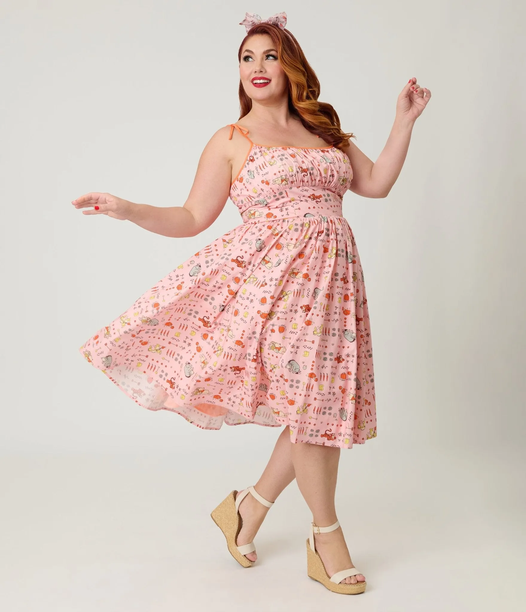 Disney Winnie the Pooh x Unique Vintage Plus Size Pooh Farm Cotton Swing Dress sold by Unique Vintage