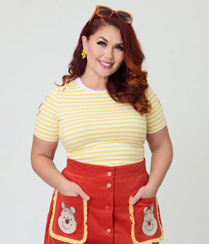 Disney Winnie the Pooh Collection by Unique Vintage Plus Size Yellow Stripe Back to Basics Top made by Unique Vintage