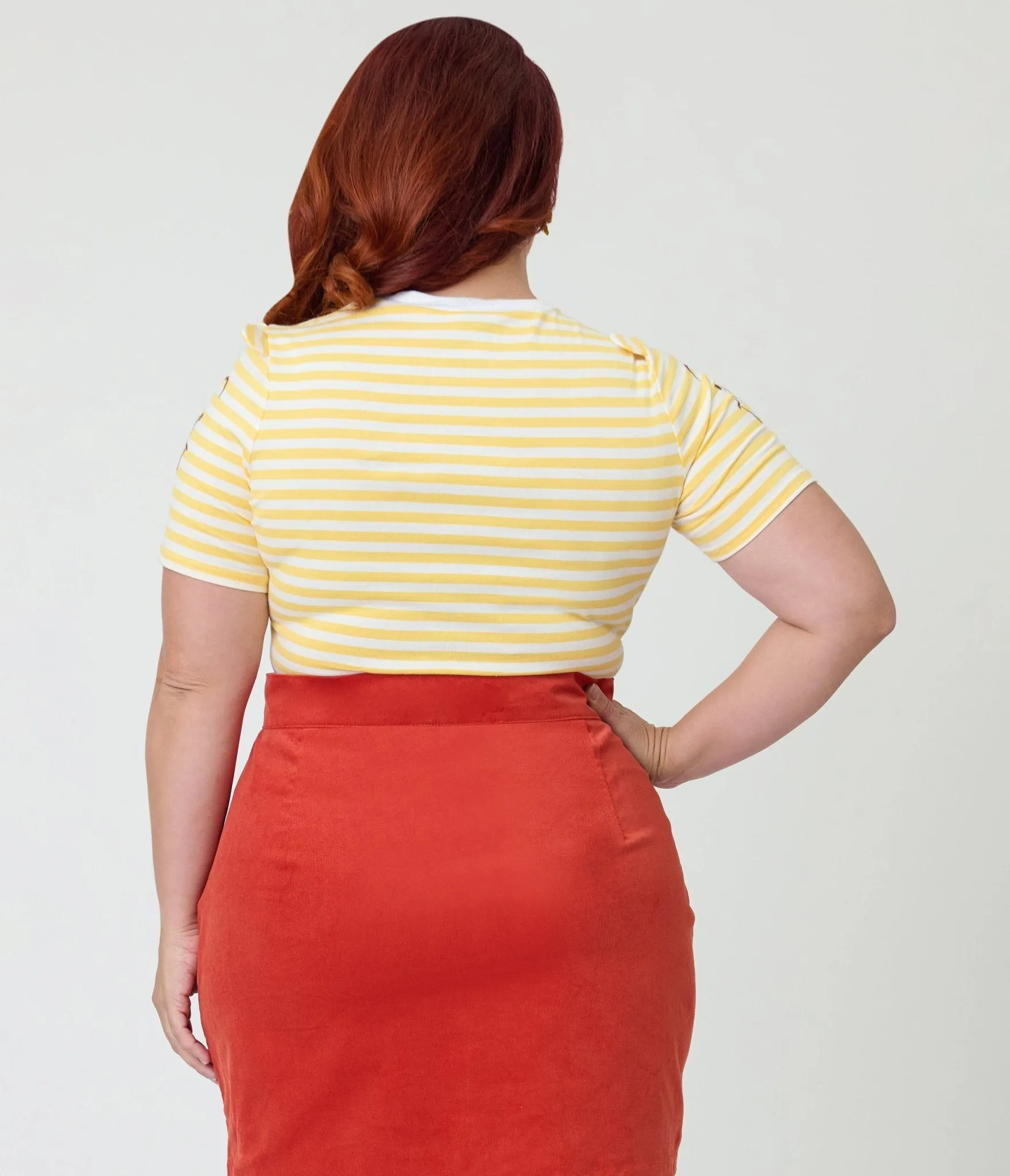 Disney Winnie the Pooh Collection by Unique Vintage Plus Size Yellow Stripe Back to Basics Top sold by Unique Vintage product image thumbnail 2