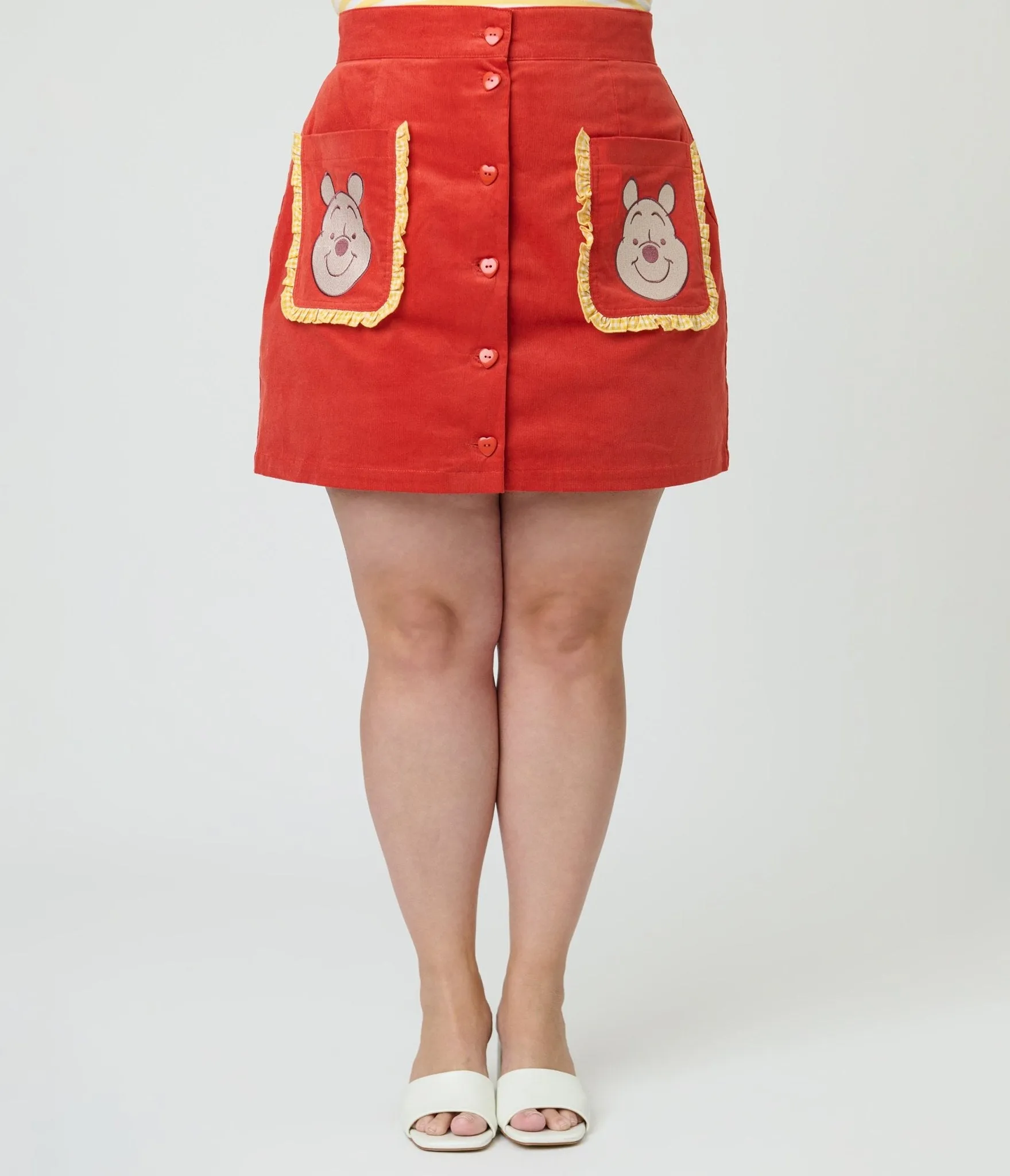 Disney Winnie the Pooh Collection by Smak Parlour Plus Size Red Embroidered Pocket Mini Skirt sold by Unique Vintage product image thumbnail 2