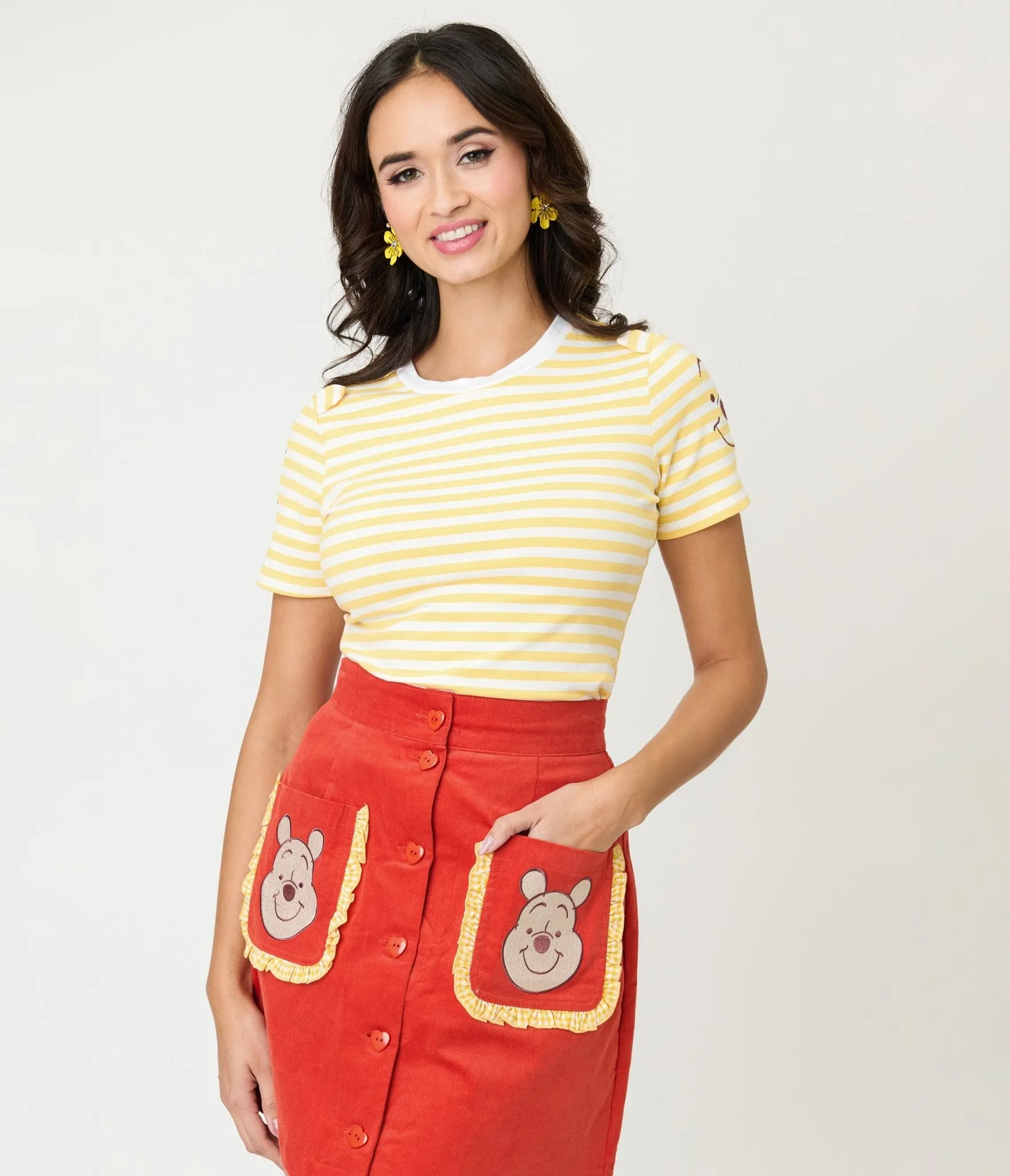 Disney Winnie the Pooh Collection by Unique Vintage Yellow Stripe Back to Basics Top sold by Unique Vintage