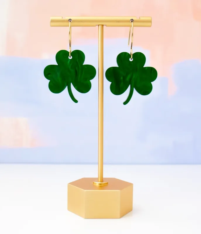 Green Shamrock Earrings sold by Unique Vintage