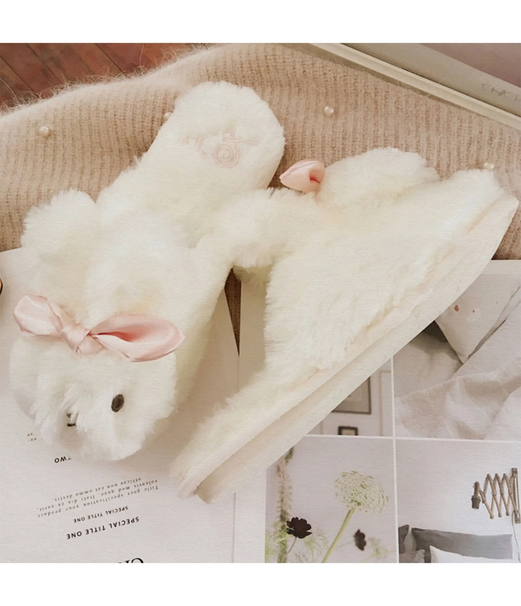 White Rabbit Cotton Slippers sold by Unique Vintage