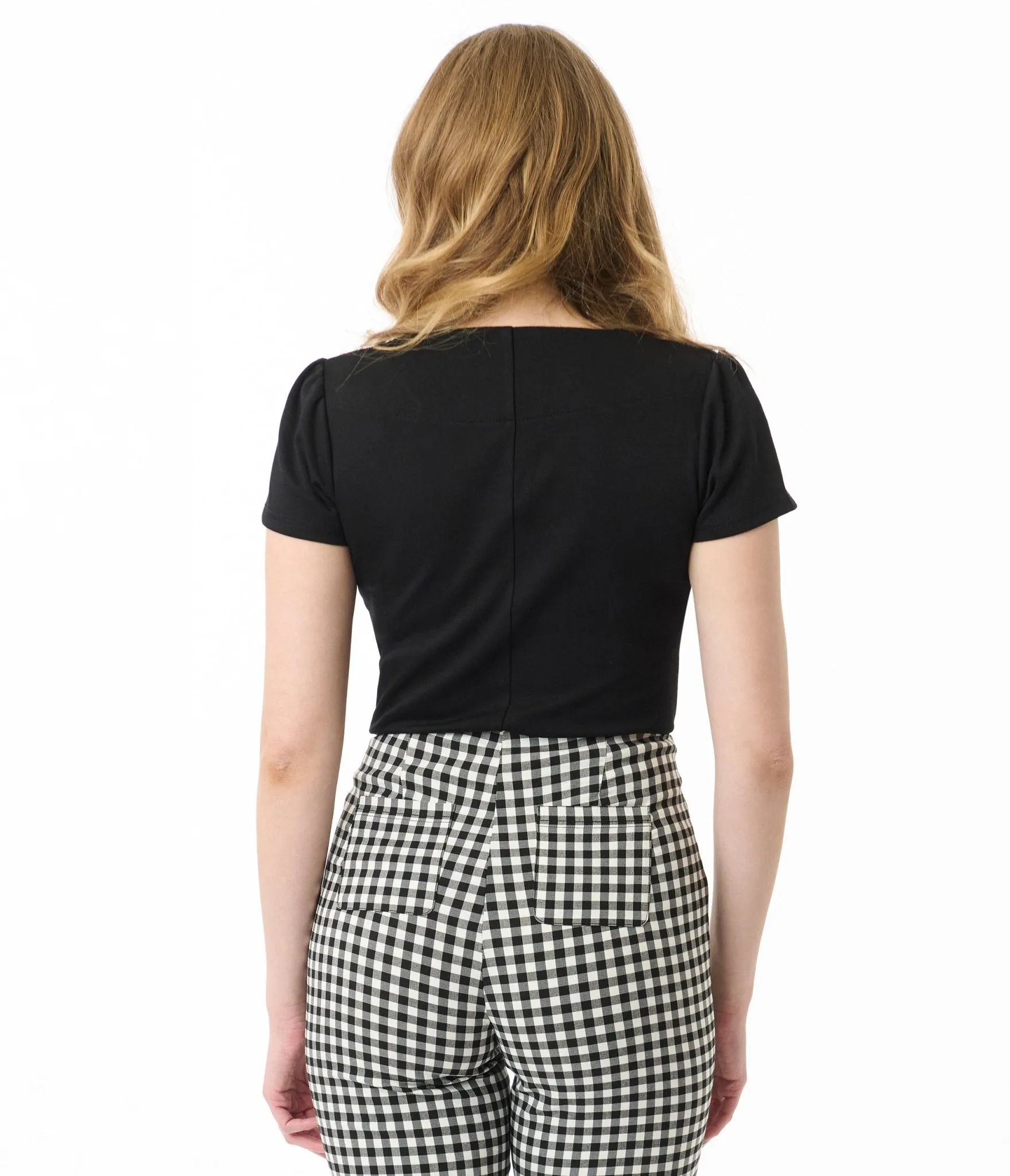 Unique Vintage Black Pentagon Collar Knit Top sold by Unique Vintage product image thumbnail 3